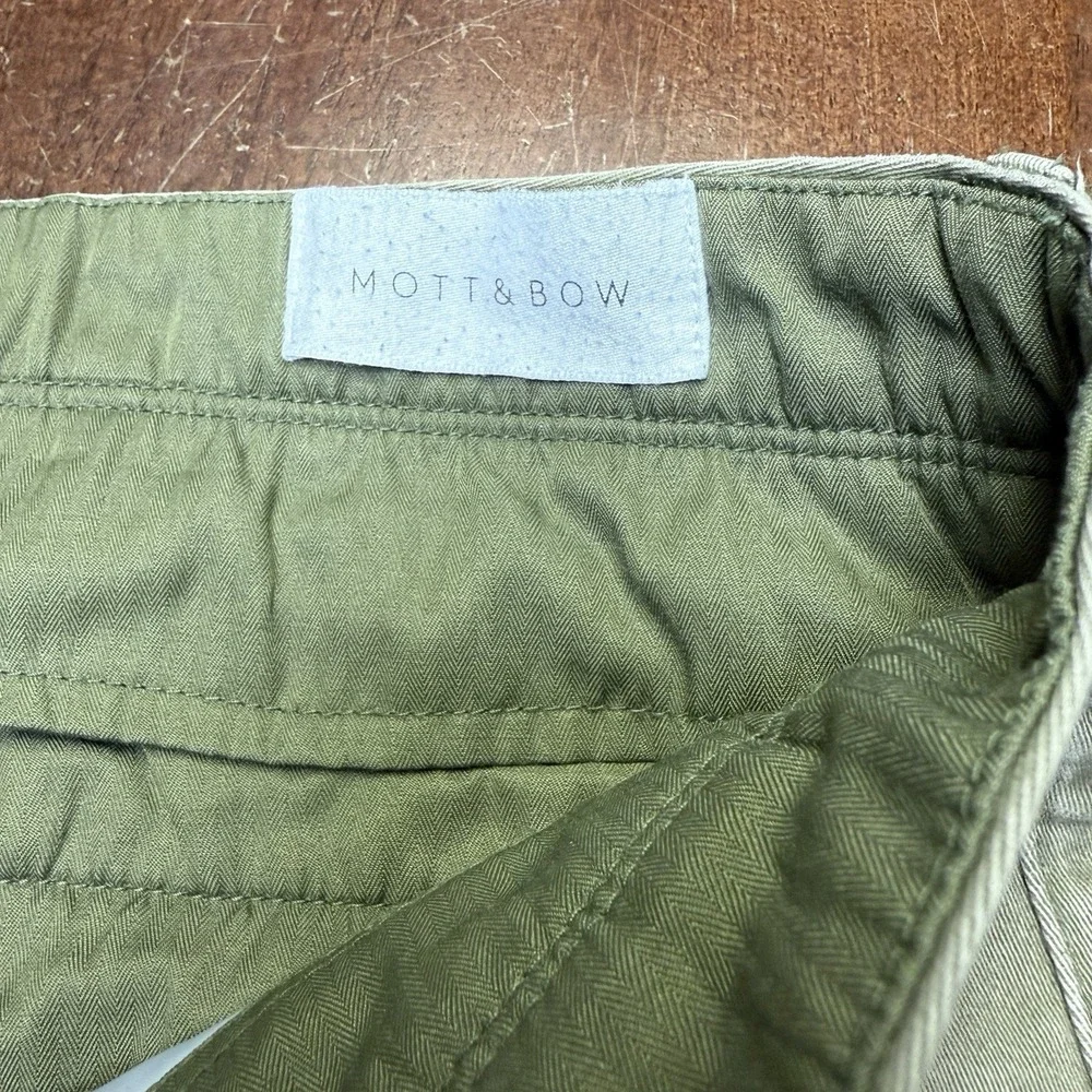 Mott and Bow The Twill Chino Charles Olive Green Pants Mens 35X30 Office Trouser